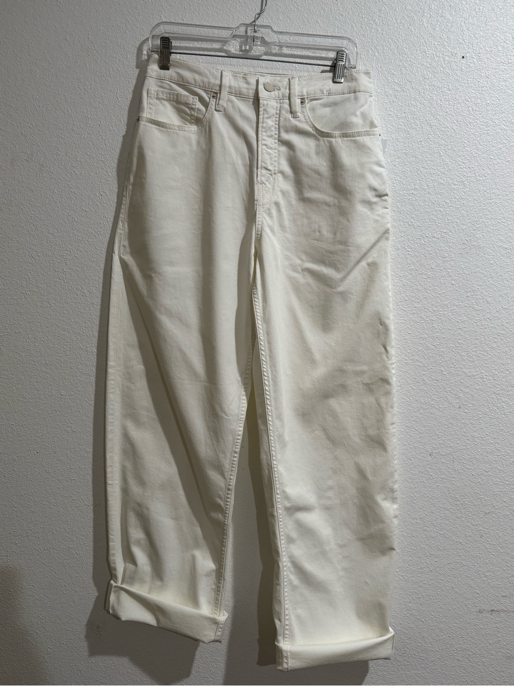 Good American Relaxed Straight Jeans in Off-White